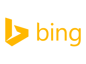 seo referencement : logo Bing jaune