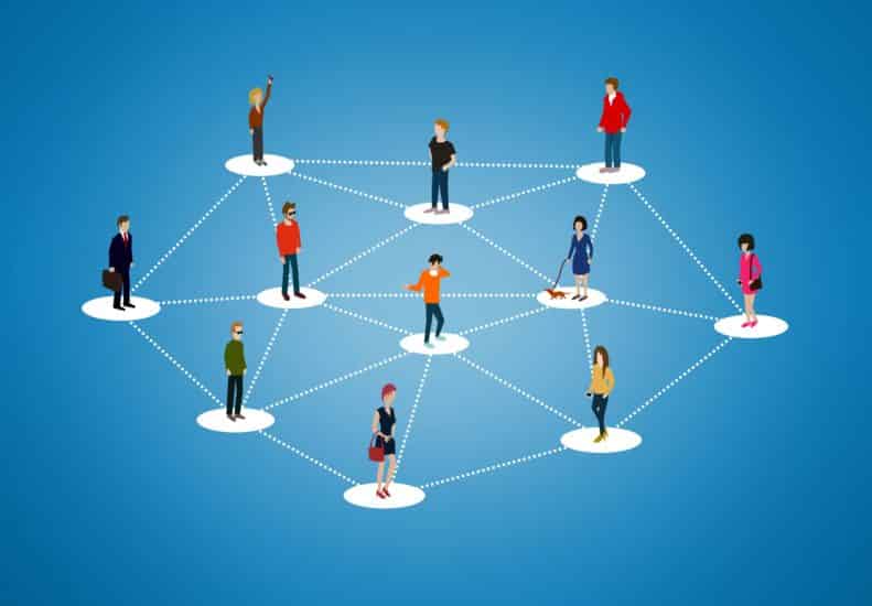 The social network - People networking and creating bonds, contacts